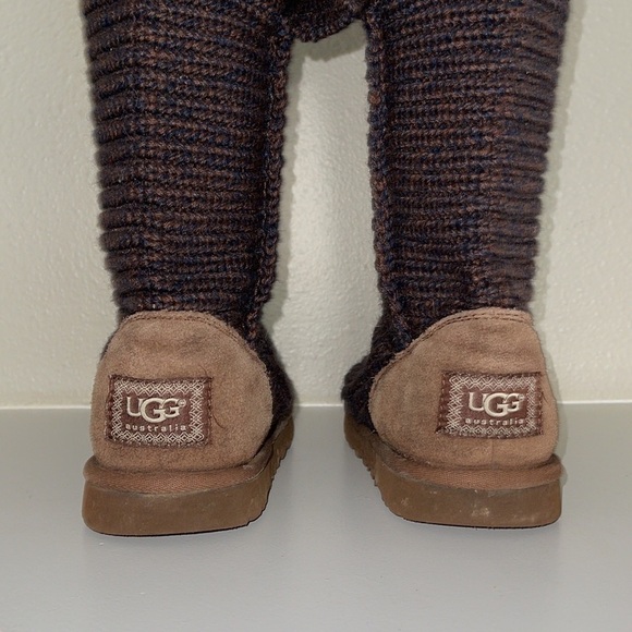 Sweater Knit Uggs Boots/Booties black/brown size 6 - Picture 3 of 16